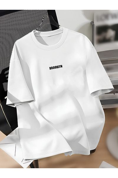 Revasser BROOKLYN Barevné unisex bavlněné tričko oversize - výstřih s výstřihem
