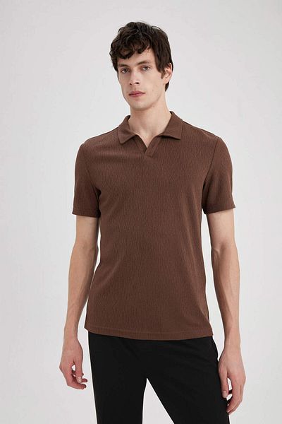 DeFacto Moderní Fit Polo tričko Basic s krátkým rukávem