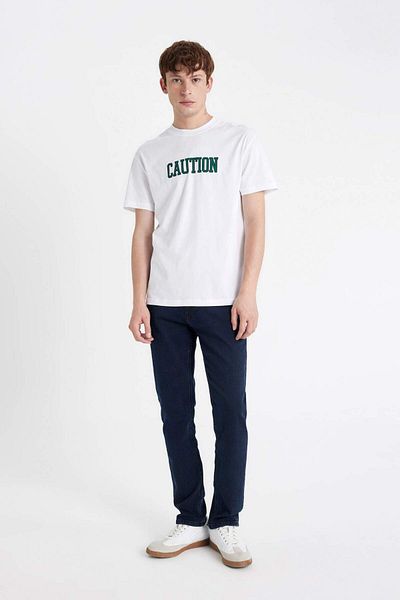 DeFacto Regular Fit Crew Neck Printed Short Sleeve 100% Cotton T-shirt A2634ax23sm