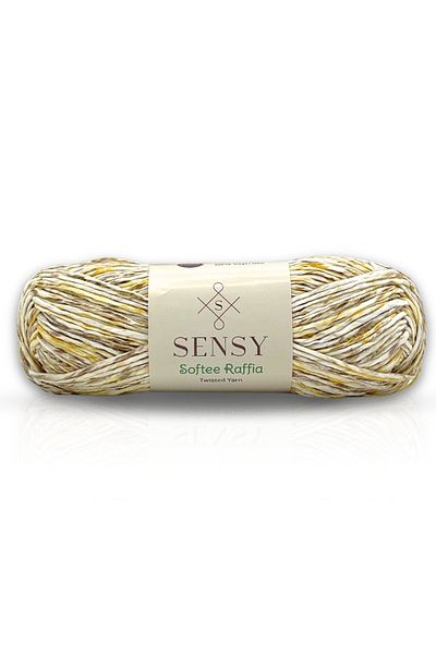 SENSY Premium Softee Raffia - Soft Marbled, Multicolored Paper Hand Knitted, Sunset Rope