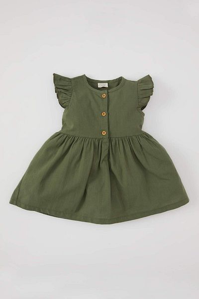 DeFacto Baby Girl Αμάνικο λινό look φόρεμα Z7402a223sm