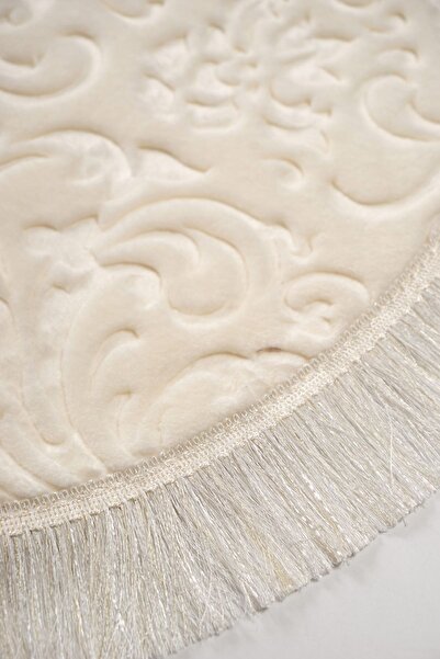 Alanur Home 2-Piece Toilet - Violet Seersucker Fringed, Cream Color