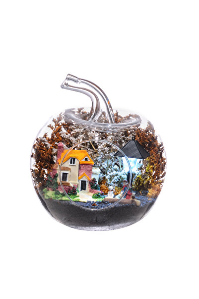cicekbi Teraryum Işıklı Düş Evi Oranj
