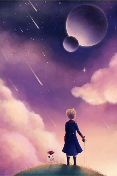 hediyeniburadabul Ξύλινη αφίσα με σχέδιο του Μικρού Πρίγκιπα