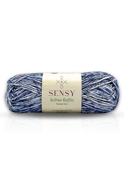 SENSY Premium Softee Raffia - Soft Raffia Paper, Multicolored Hobby Rope, Navy Blue Batik