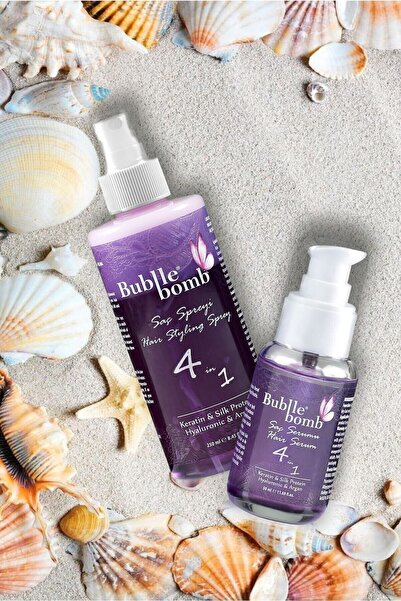 BUBBLEBOMB Saç Bakım Serum 50ml + Saç Bakım Suyu 250ml 2'li Bakım Seti Sülfatsız Parabensiz