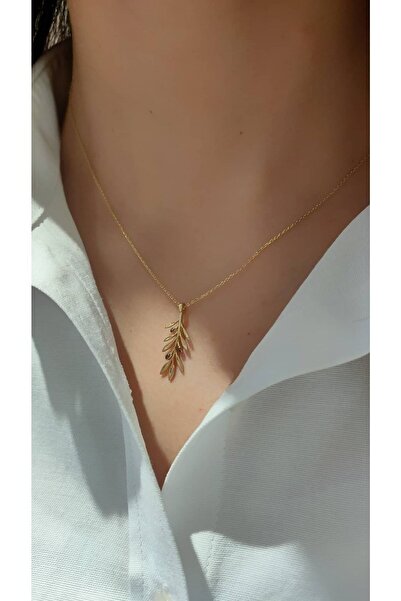 Berr Diamond 14 Ayar Altın Zeytin Dalı Kolye ( Zeytin Detaylı)