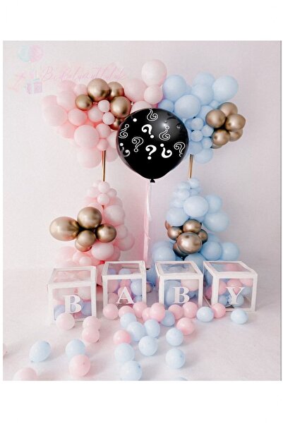 BİDOLUMUTLULUK Cinsiyet Belirleme Balon Seti Baby Kutulu Parti Eğlence Kutlama