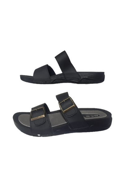 ALC Eren Erkek - Ортопедичні чорні тапочки з подвійною застібкою alc210-77