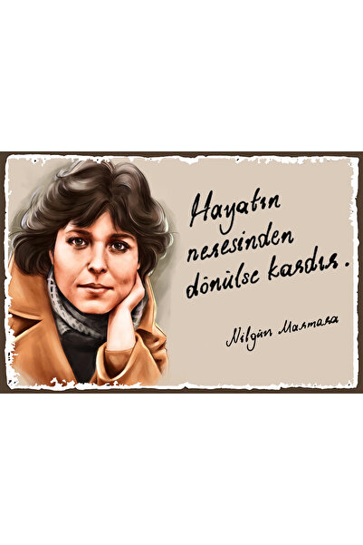 hediyeniburadabul Poster din lemn cu design Nilgün Marmara