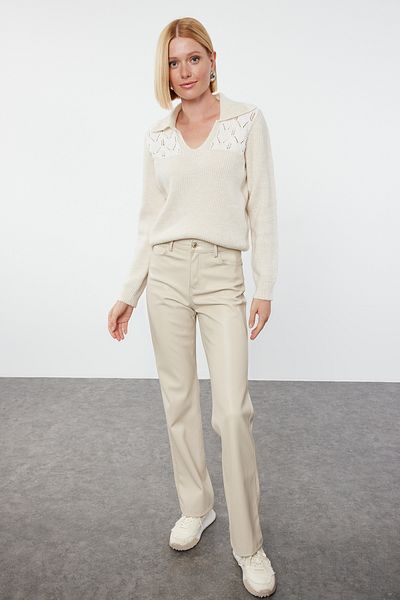 Trendyol Collection Pulover Tricotaj - Detaliu Broderie Piatra, TWOAW25KZ00106