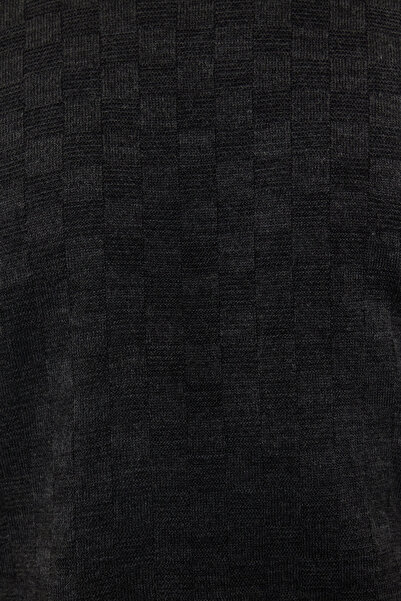 Trendyol Collection Anthracite Men's Turtleneck Textured Knitwear Sweater TMNAW20VK0004