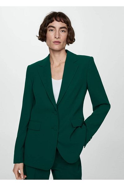 MANGO Woman Jachetă Blazer din stofă - Croială dreaptă
