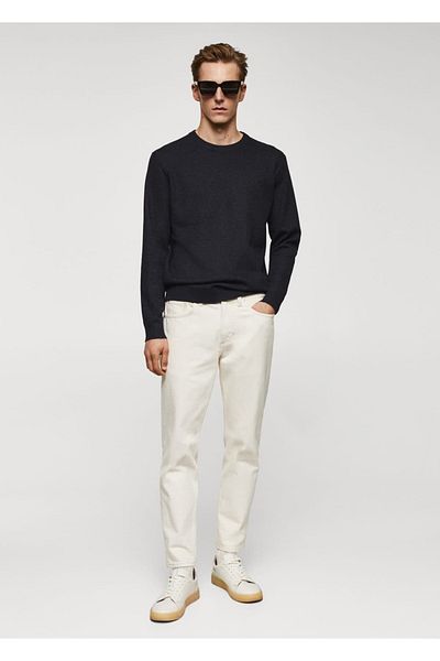 MANGO Man Strukturierter Baumwollpullover