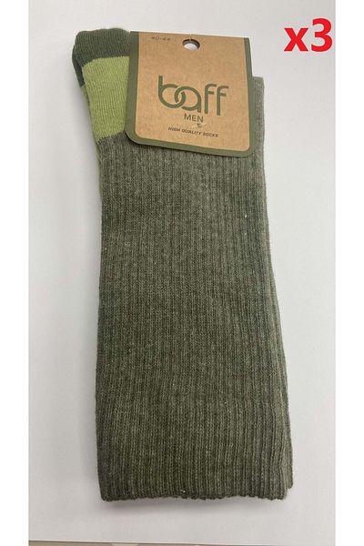 Baff Green Outdoor Socks - Reinforced, 43-46, 3 Pairs.1pk