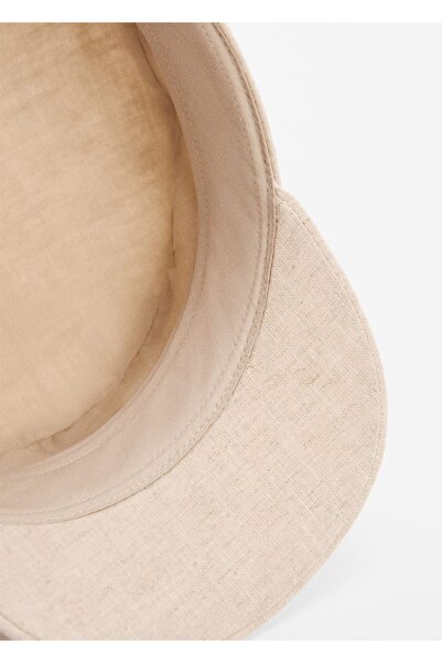 MANGO Woman Keten karışımı baker şapka