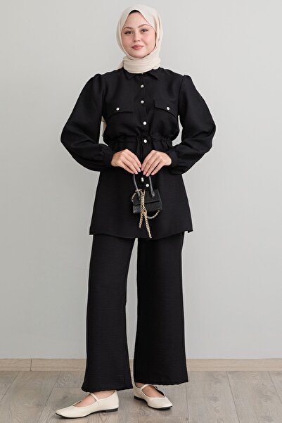 InStyle Sada černého prádla - Tunelový pás