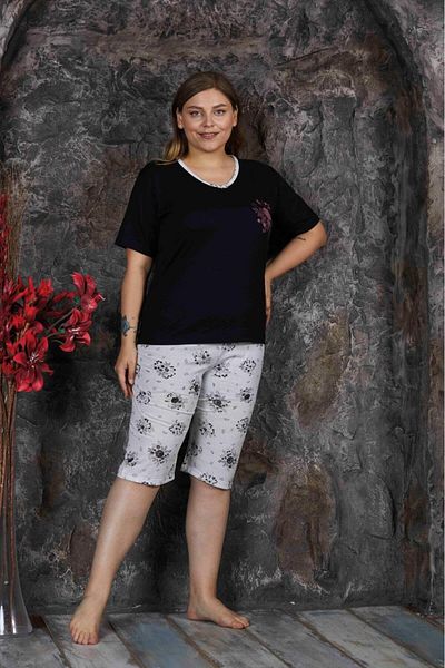 CALİA Plus Size Capri Pants and Pajama Set - Battal