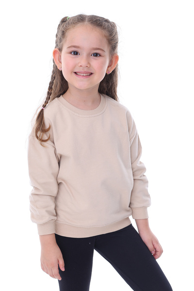 ZUZUNGA Μπεζ 100% βαμβακερό μαλακό φούτερ - Απλό και βουρτσισμένο