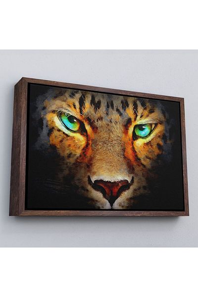 Harita Sepeti Pictură în ulei realistă cu ochi de gepard într-un cadru Pictură murală pe pânză-3689