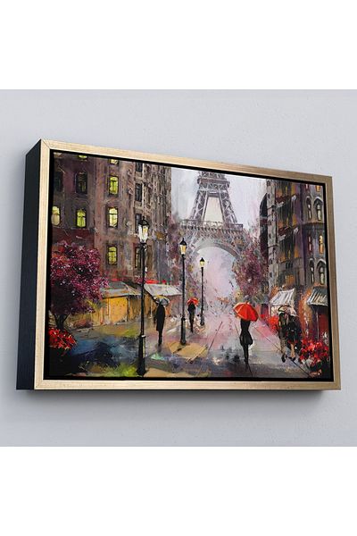 Harita Sepeti Pictură în ulei peisaj Eiffel într-un cadru Vedere pictură decorativă pe pânză de perete-3545