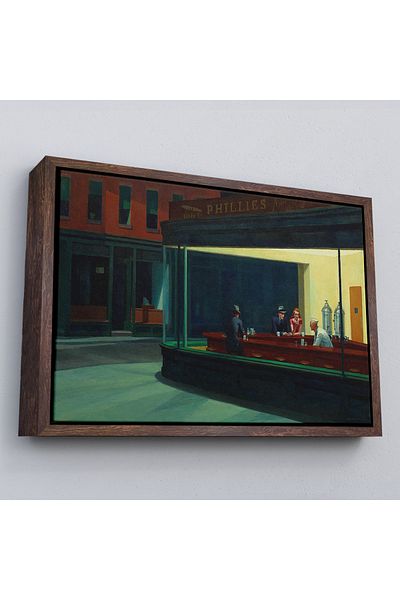 Harita Sepeti Cu cadru Edward Hopper's Owls Opere de artă Pictură pe pânză-5158