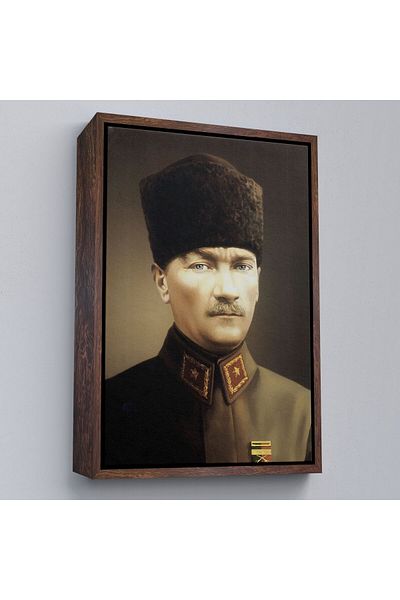 Harita Sepeti Рамкиран портрет на Ататюрк Мустафа Кемал Ататюрк Правоъгълна декоративна картина върху платно-61