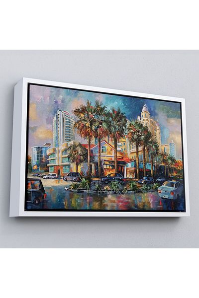 Harita Sepeti Framed the Architecture Landscape of the City of Sochi Loved after Rain Canvas Wall Painting-1114