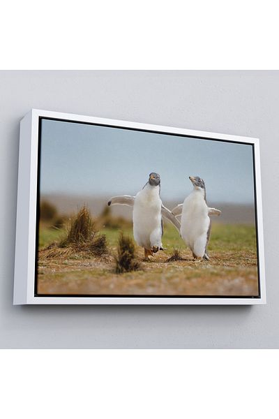 Harita Sepeti Tablou decorativ pe pânză Happy Baby Penguins cu cadru-1152