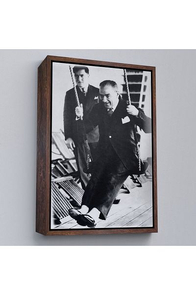 Harita Sepeti Pictură portret Ataturk înrămată Mustafa Kemal Atatürk Pictură decorativă pe pânză dreptunghiulară-146