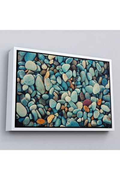 Harita Sepeti Pictură de perete decorativă pe pânză cu piatră de mare înrămată-3495
