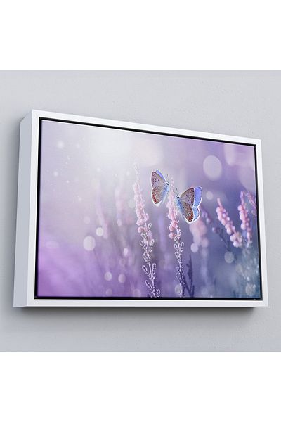 Harita Sepeti Flori de lavandă într-un cadru Fluturi eleganti Pictură decorativă pe pânză-3704
