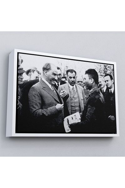 Harita Sepeti Pictură portret Ataturk înrămată Mustafa Kemal Atatürk Pictură decorativă pe pânză dreptunghiulară-145