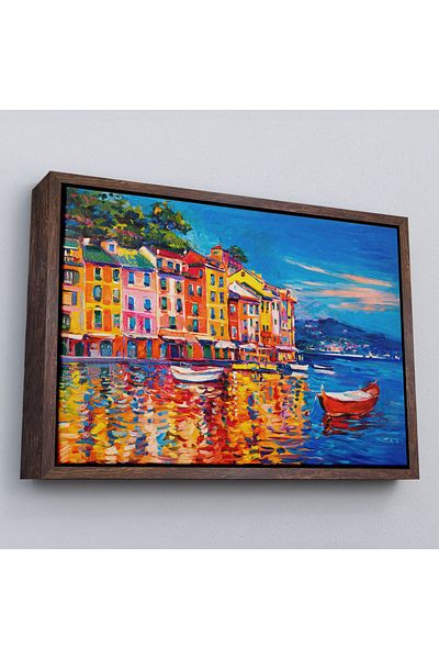 Harita Sepeti Rame Marine Barci Vedere în ulei Pictură decorativă pe pânză de perete-3457