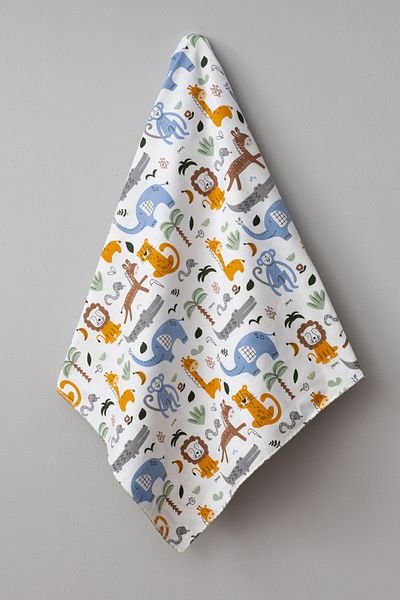 Bebitof Cute Animals Double Layer Organic Flannel Blanket