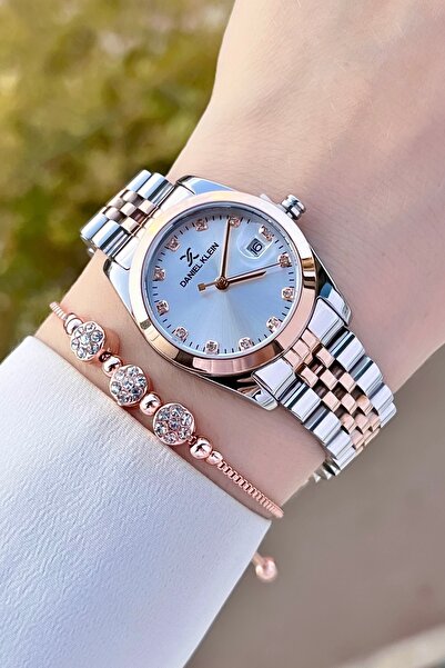 Daniel Klein Rose Gri Renk Ayarlanabilir Kordonlu Kadın Kol Saati Ve Bileklik...