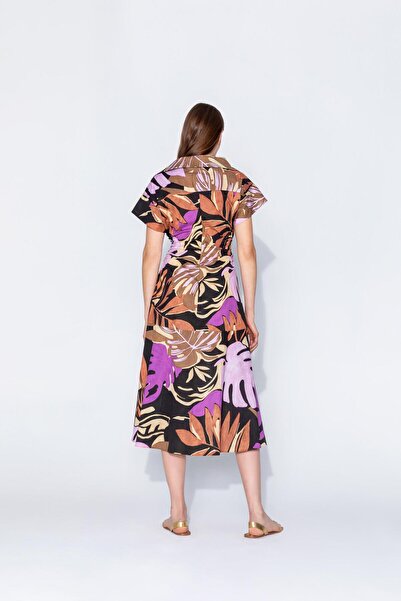 KAMEYA SHORT SLEEVE MIDI MULTICOLOR DAILY DRESS 24S40432