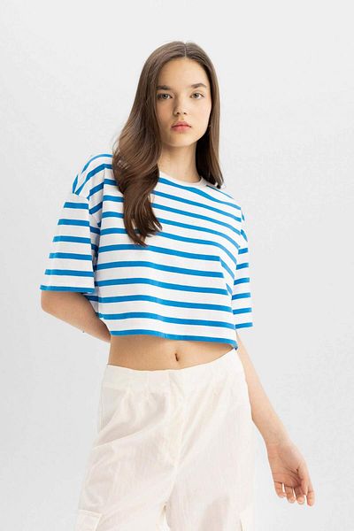 DeFacto Tricou Coool Crop cu mânecă scurtă, 100% bumbac A9046ax23sm