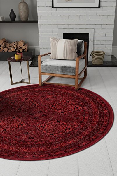 Angorahome Persian Dokuma Makine Halısı Bk1005 Yuvarlak