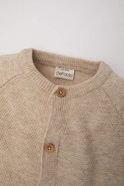 DeFacto Baby Boy Crew Neck Buttoned Knitted Cardigan
