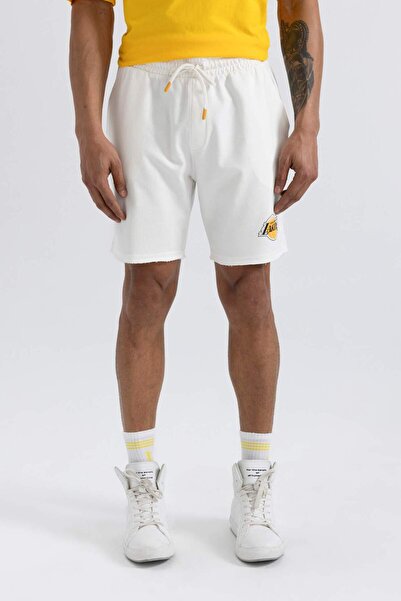 DeFacto Fit Nba Los Angeles Lakers Oversize Fit Kısa Paça Pamuklu Şort A3908ax23sm