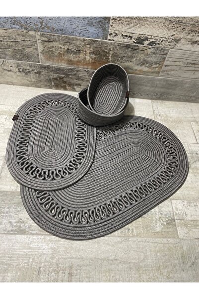 ERSU AHAT HOME DESİGN Jüt , Hasır ,banyo Paspas Takımı, Banyo Sepet Takımı ,p...