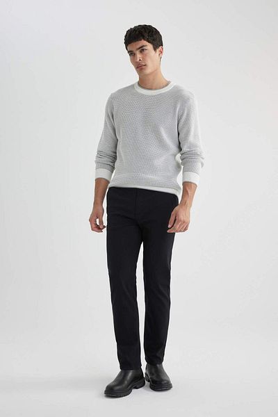 DeFacto Standard Fit Regular Cut Crew Neck Knitwear Sweater B0923Ax23Wn