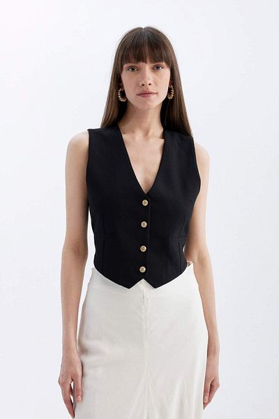 DeFacto Regular Fit V-Neck Blazer Vest C1565ax24sp