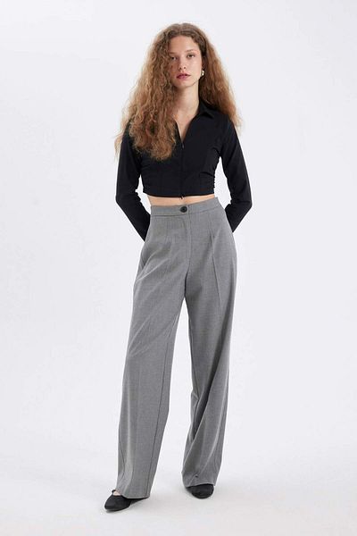 DeFacto High Waist Wide Leg Straight Pants - C6402Ax24Sp