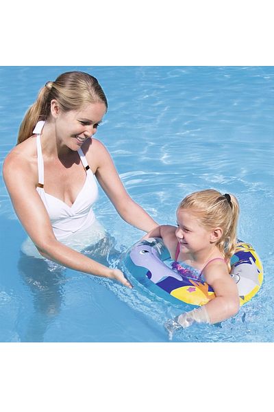 BESTWAY 51 Cm Patterned Sea and Pool Ring - Sea Adventures Swim Rings for Kids 36113