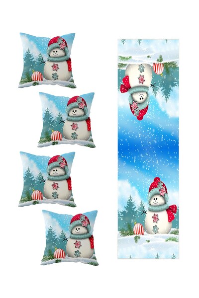 Pelangi New Year's Table Changed Ranir Models - Decorative 4-Piece Throw Pill...