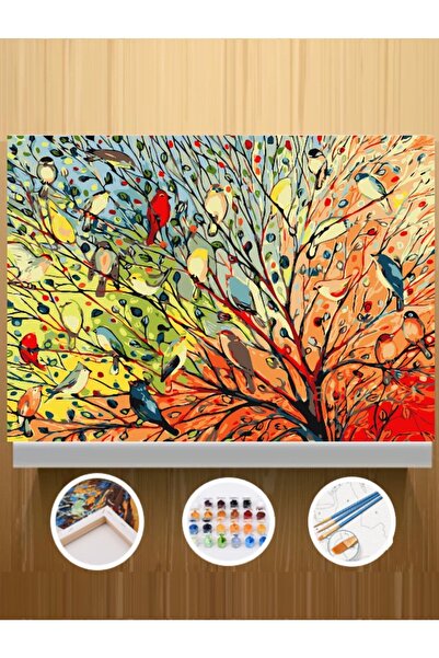 CNS HOBBY TUVAL Sayılarla Boyama Hobi Seti 40x50 cm Çerçeveli Tuval Seti Fırç...