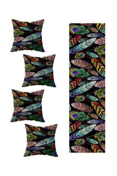 on the clouds Set de alergători decorativi din 4 piese Siayh Leaf Colored - diferite modele de ranar