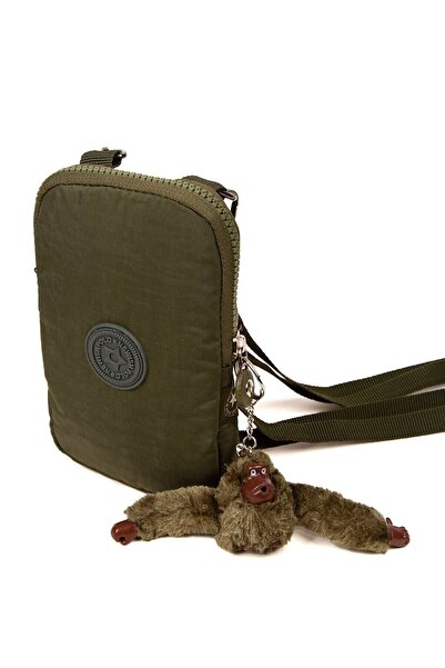 Newish Polo Unisex Mini Plush Monkey - Waterproof, Keyed Mobile Phone Carrying Bag Khaki Green